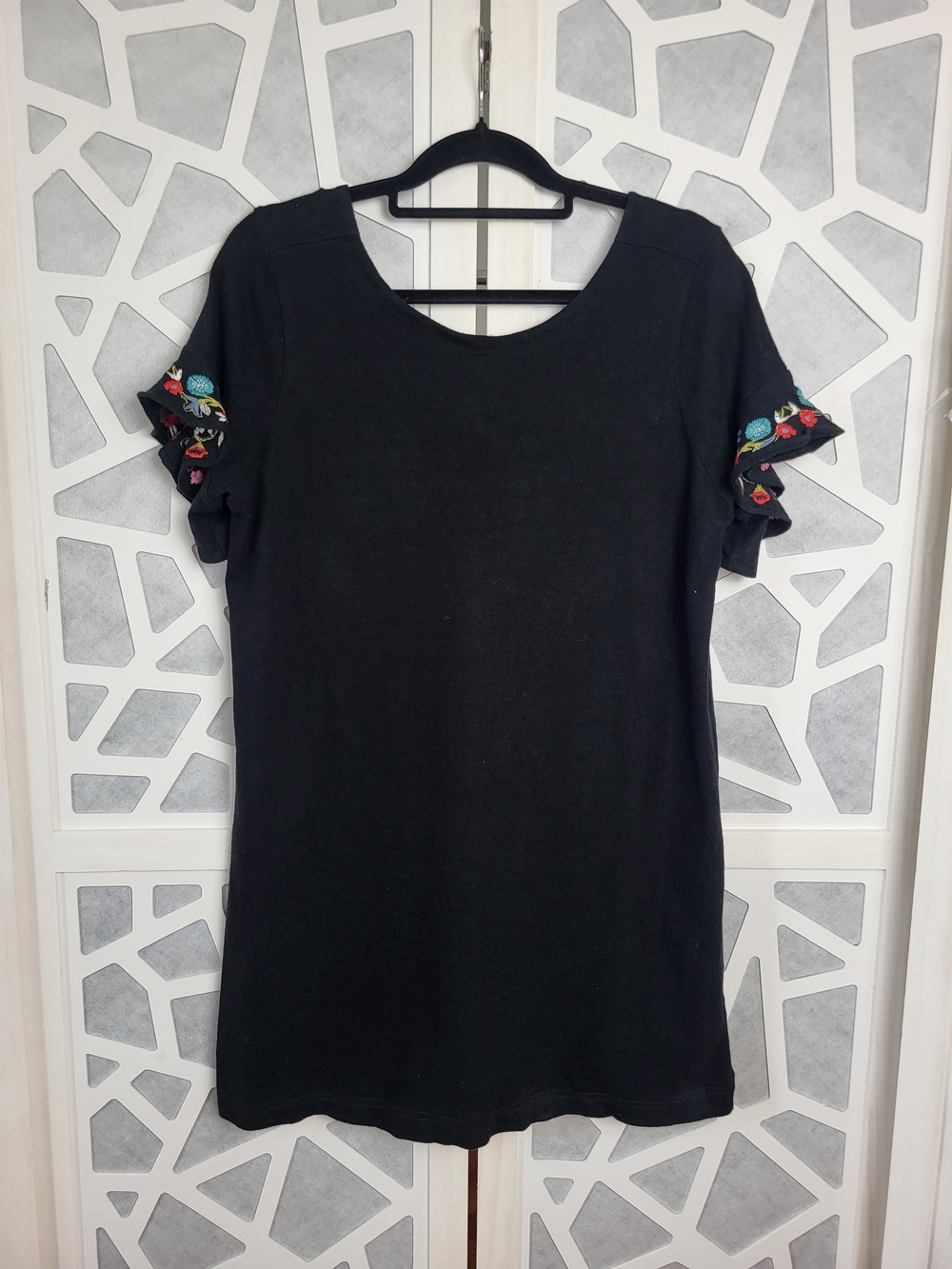 LOFT Black Short Sleeve Knit Top